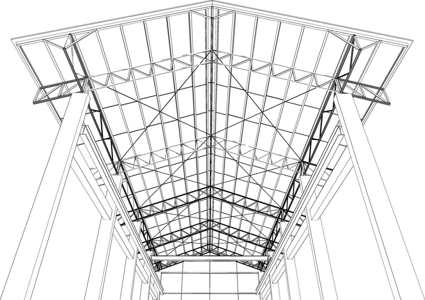 3D illustration of industrial building vector