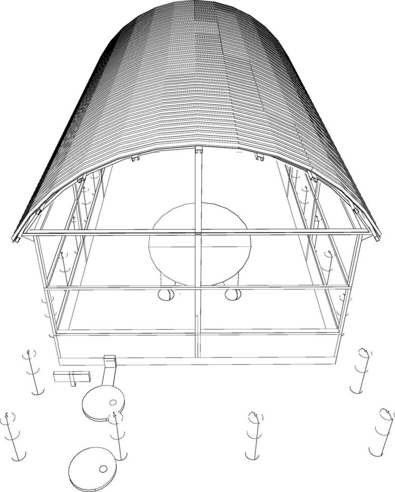 3D illustration of industrial building vector