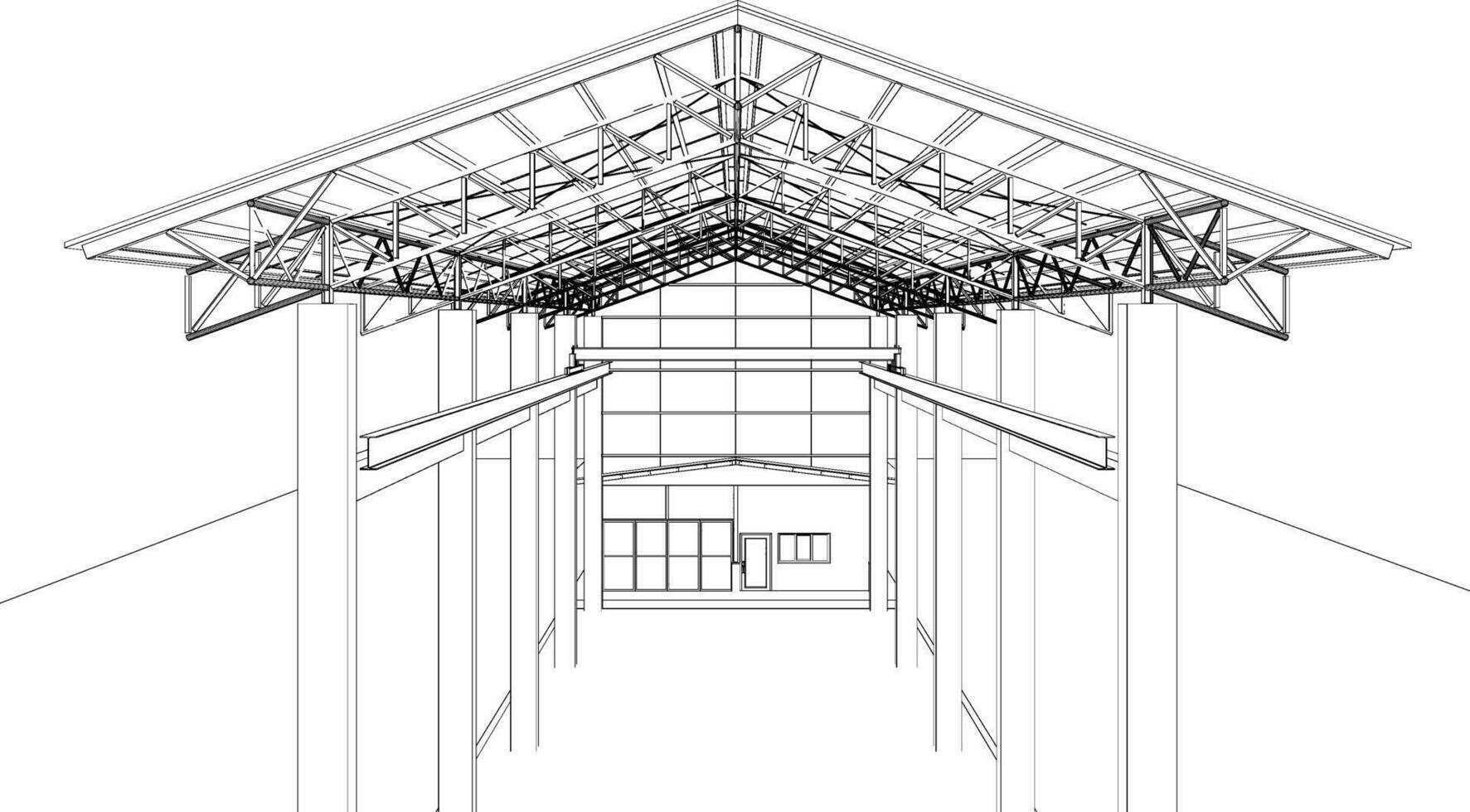 3D illustration of industrial building vector