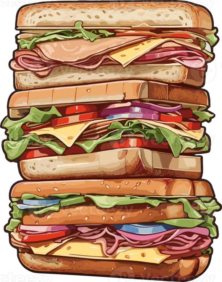 Savoring Every Bite The Joy of a Well-Crafted Sandwich AI Generative png