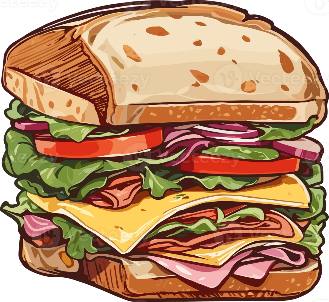 Savoring Every Bite The Joy of a Well-Crafted Sandwich AI Generative png