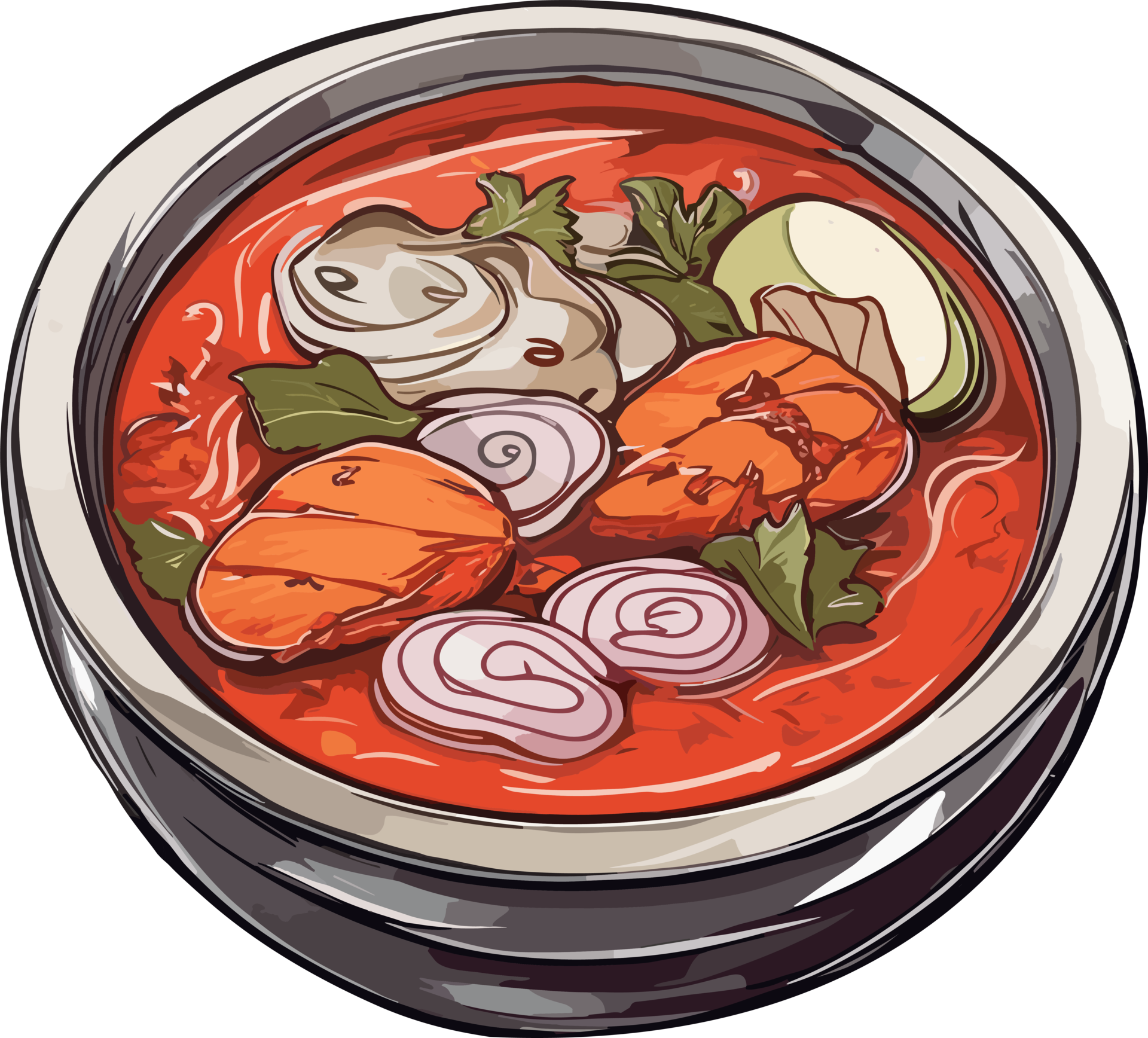 A Taste of Seoul Showcasing Kimchi Soup AI Generative 28713945 PNG