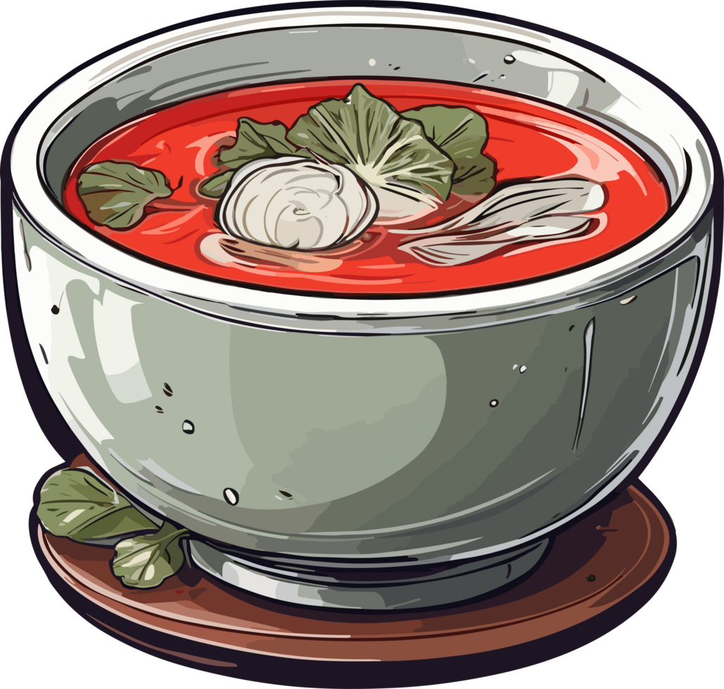 A Taste of Seoul Showcasing Kimchi Soup AI Generative png