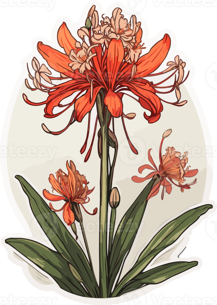 Blossoms at Dusk Higanbana Flowers Illuminated AI Generative png