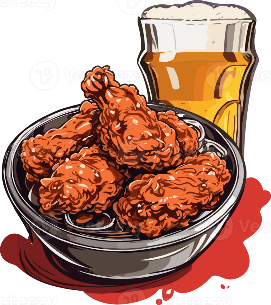 Crispy Satisfaction Celebrating the Joy of Korean Fried Chicken AI Generative png