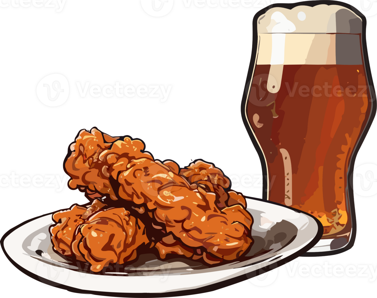 Crispy Satisfaction Celebrating the Joy of Korean Fried Chicken AI Generative png