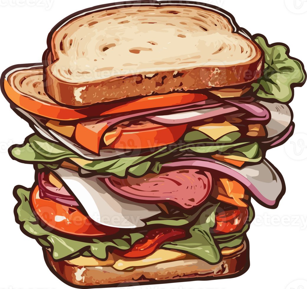 Savoring Every Bite The Joy of a Well-Crafted Sandwich AI Generative png