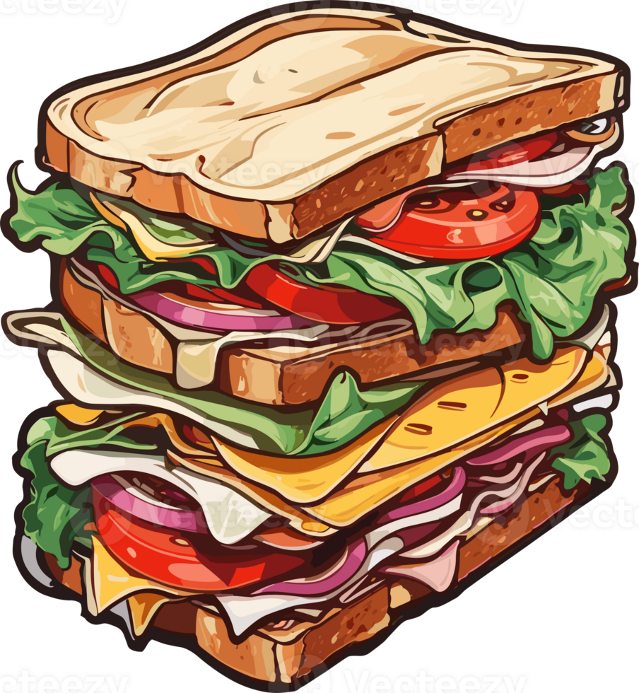 Savoring Every Bite The Joy of a Well-Crafted Sandwich AI Generative png