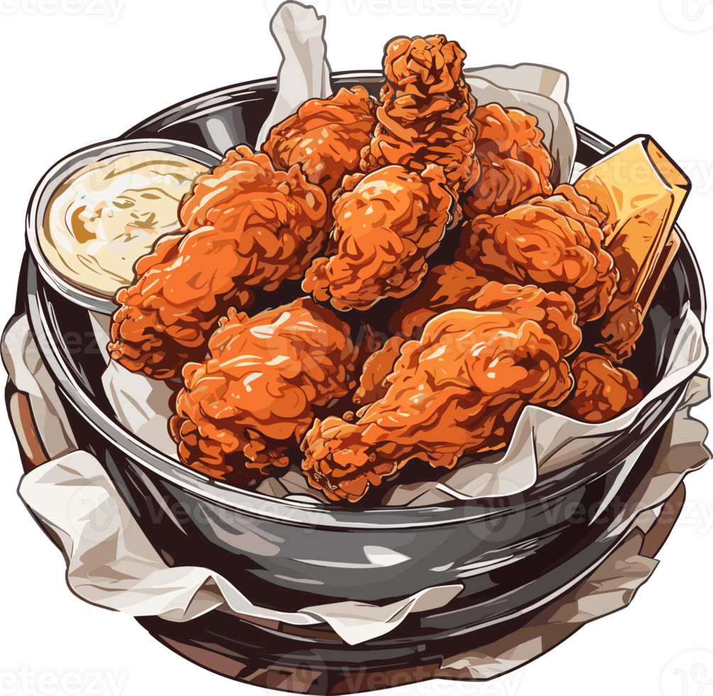 Crispy Satisfaction Celebrating the Joy of Korean Fried Chicken AI Generative png