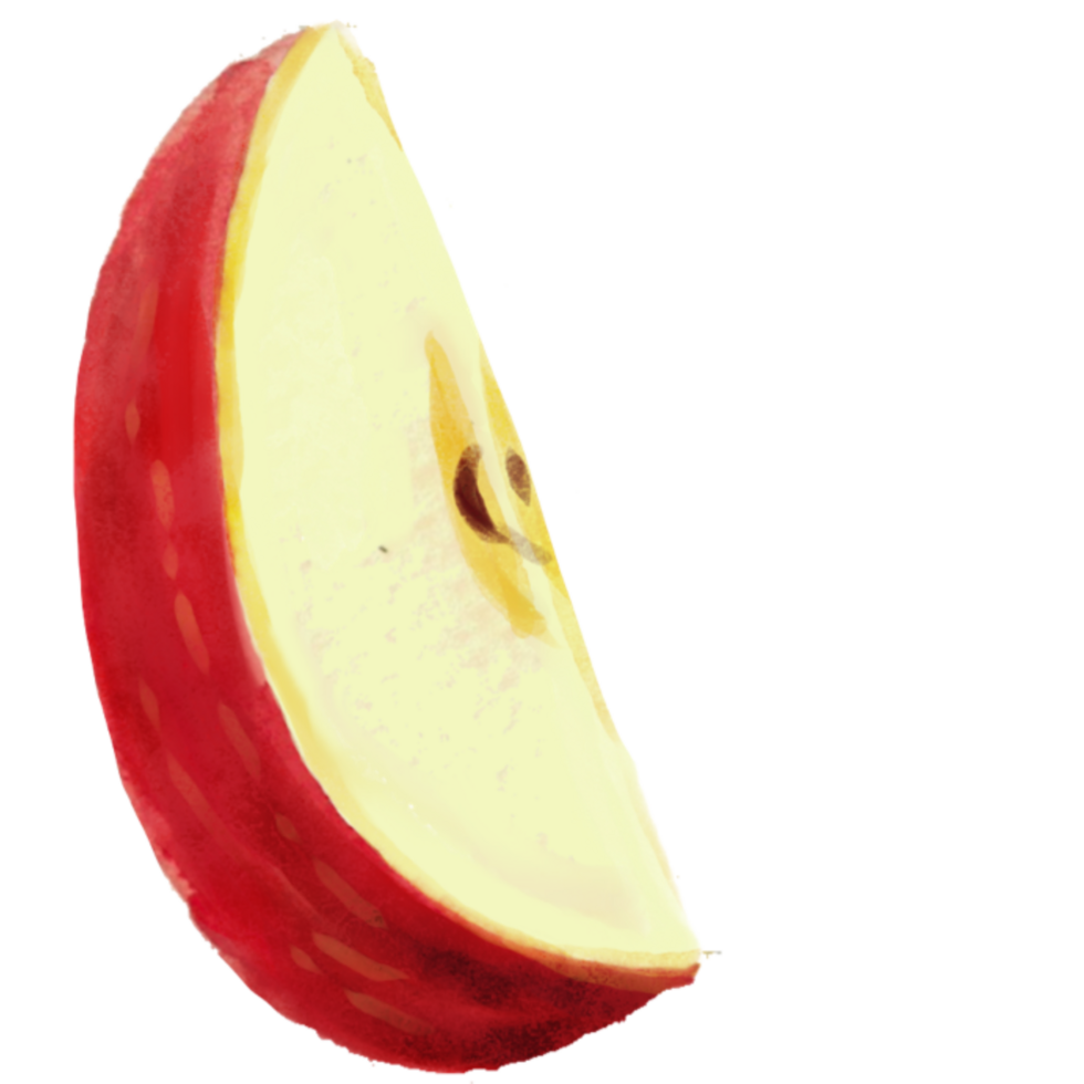 apple watercolor red fruit png