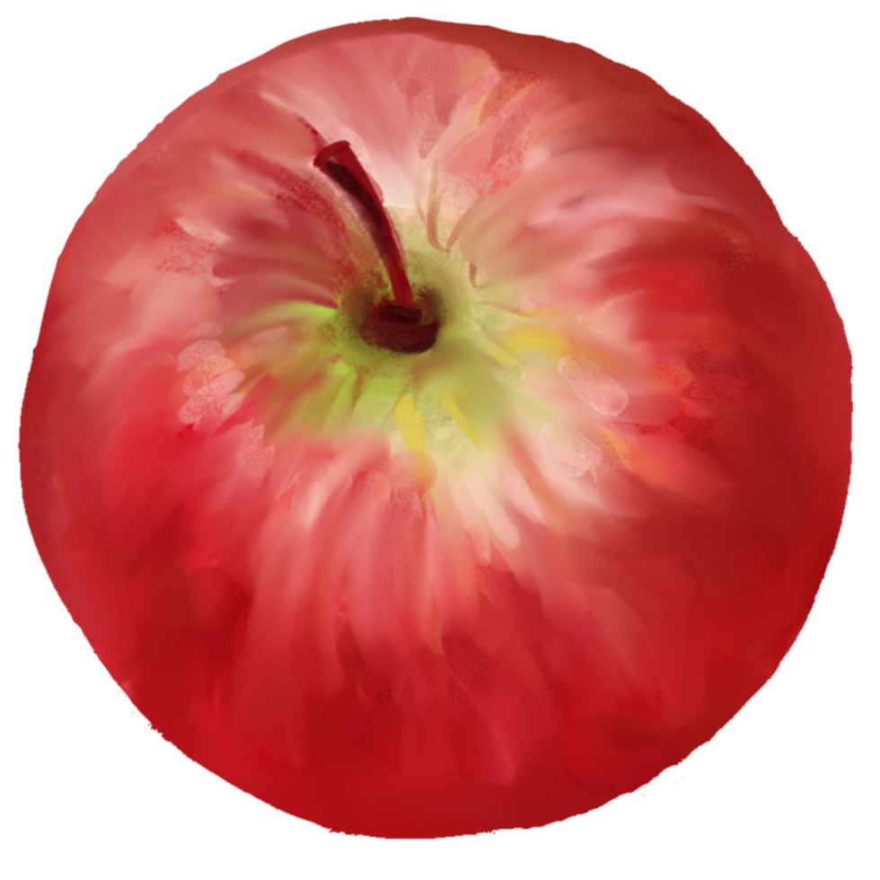 apple watercolor red fruit png