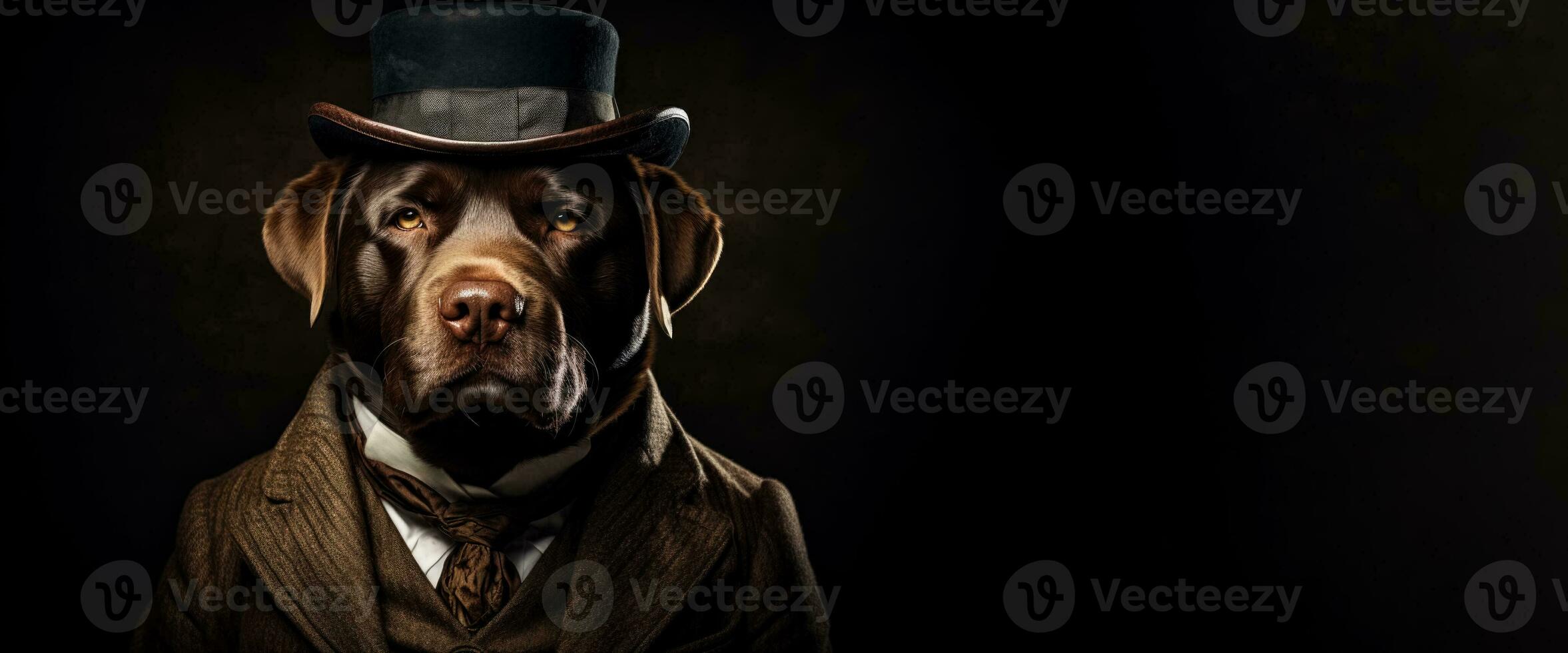 Labrador in man costume like a gentleman photo