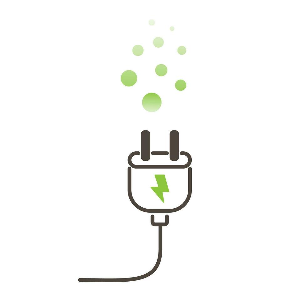 power plug with clean energy. ecology, using clean energy concept. carbon neutrality. vector