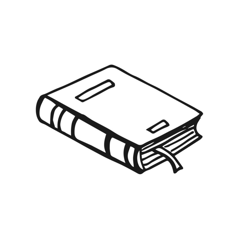 Closed book. Hand drawn vector illustration.