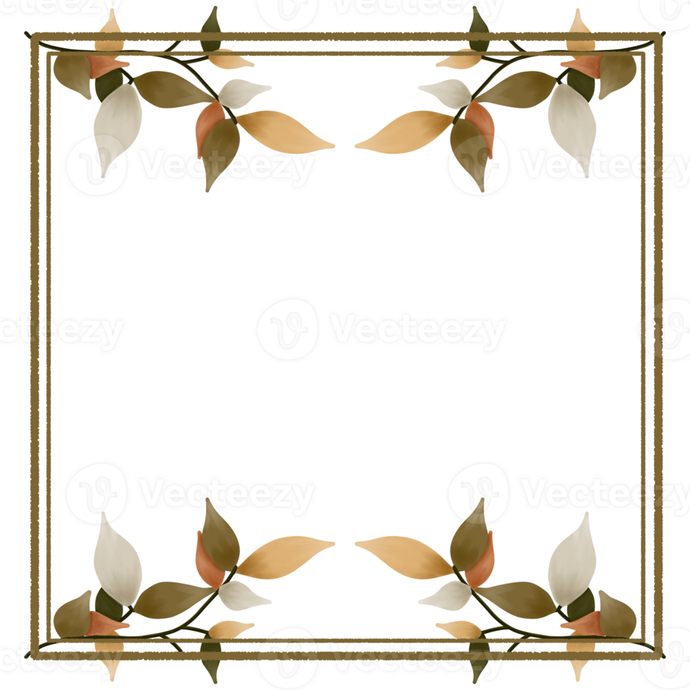 Frame with Autumn Leaves Decoration png
