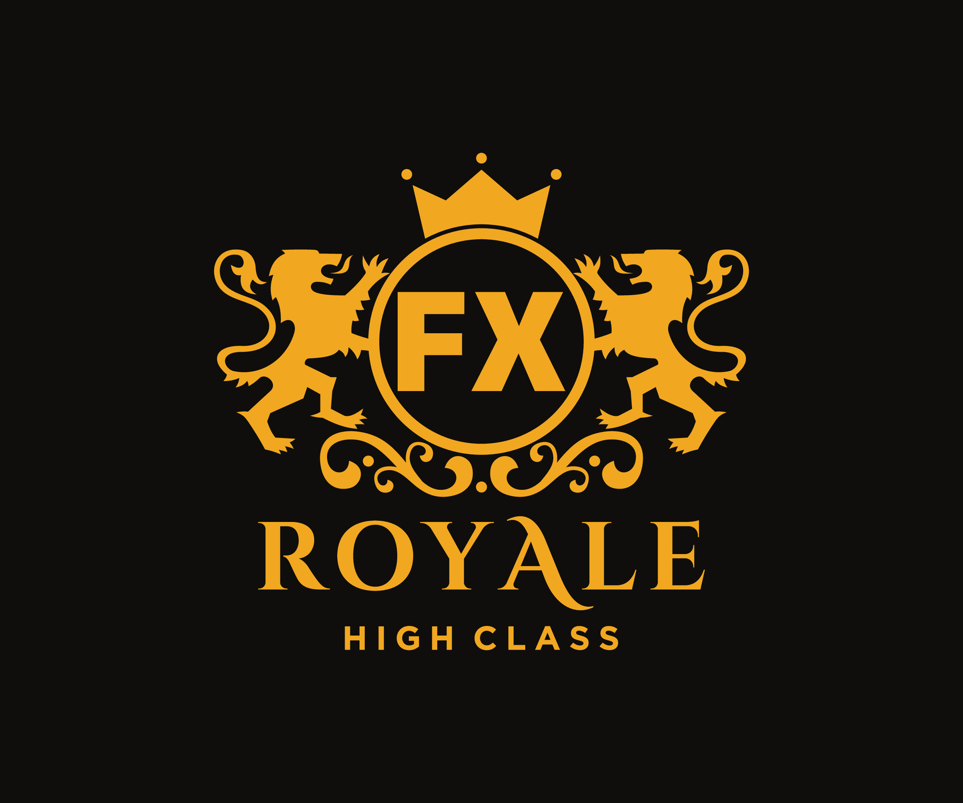 Golden Letter FX template logo Luxury gold letter with crown