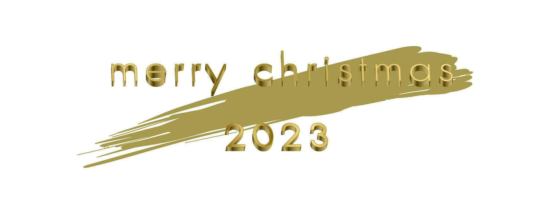 alegre Navidad 2023 tarjeta oro lujo vector