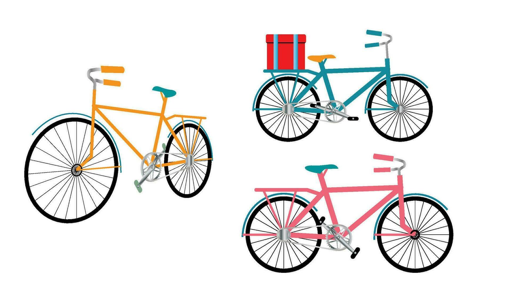 Bicycle vector drawing on a transparent background for use in design work.