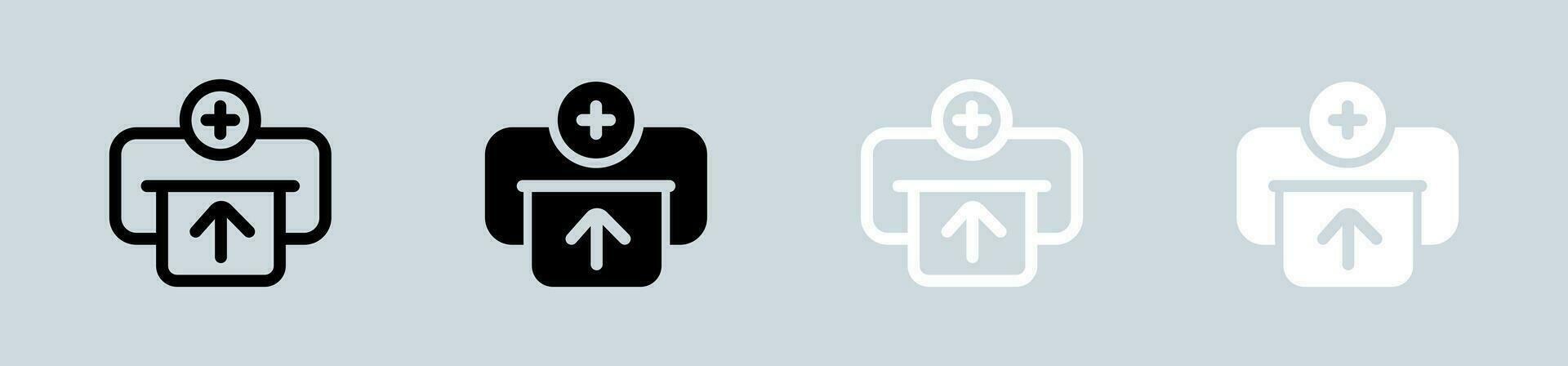 Insert icon set in black and white. Payment signs vector illustration.