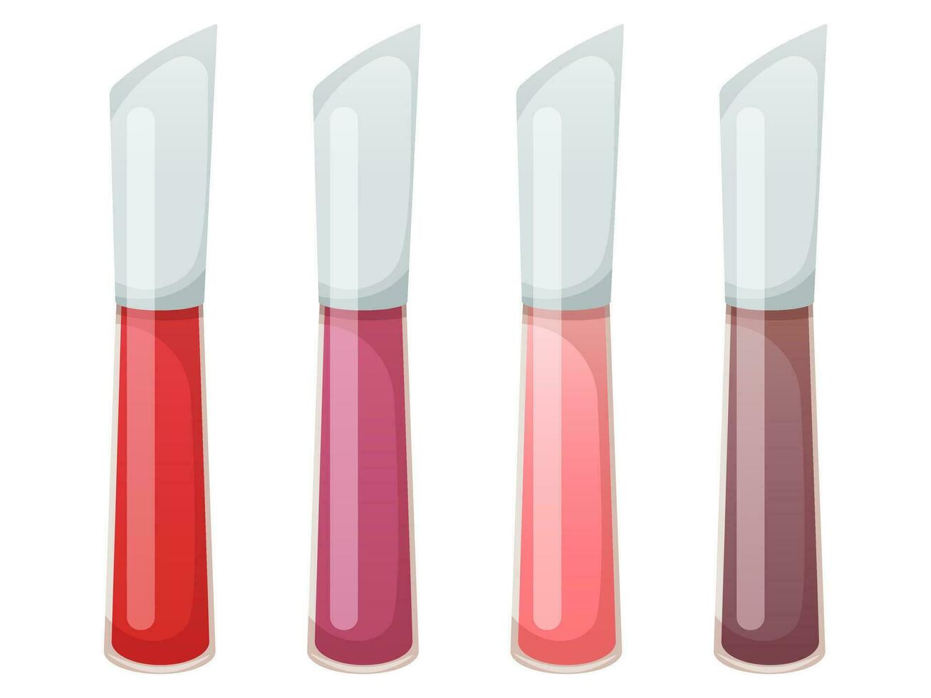 Lip gloss collection in a close tube isolated on white vector