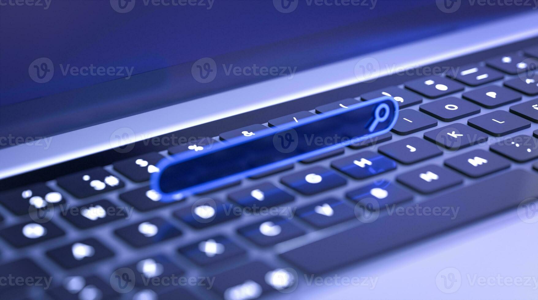 3D rendering search bar on keyboard laptop photo