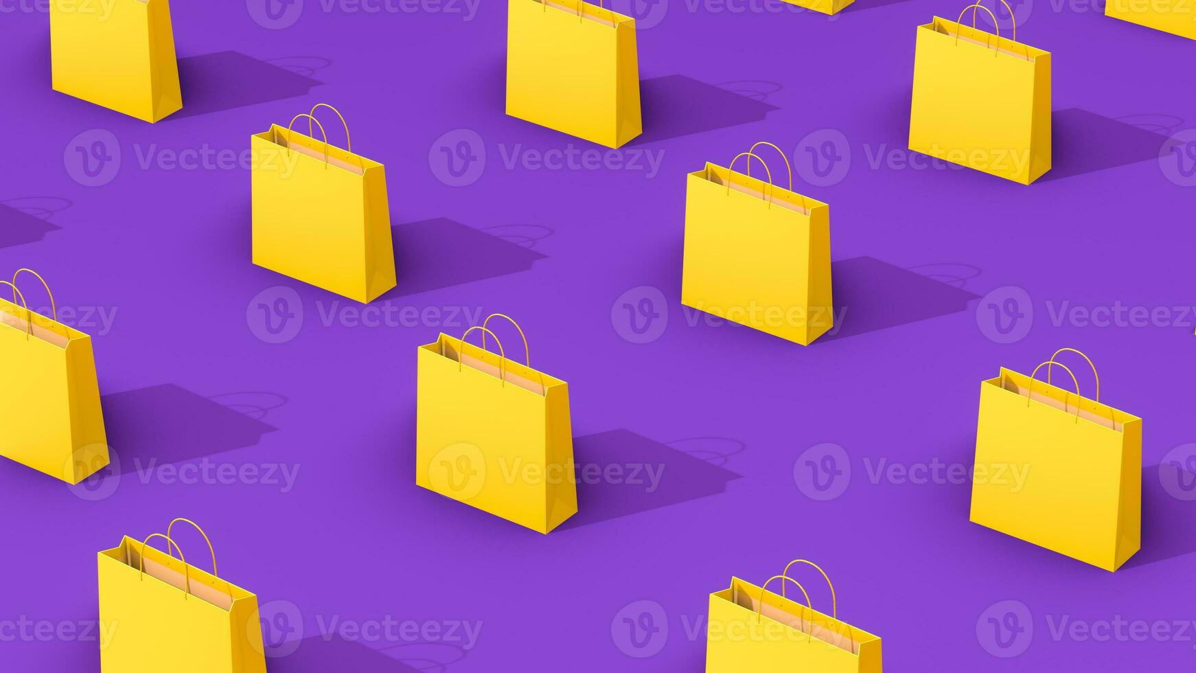 3D rendering yellow shopping bag pattern photo