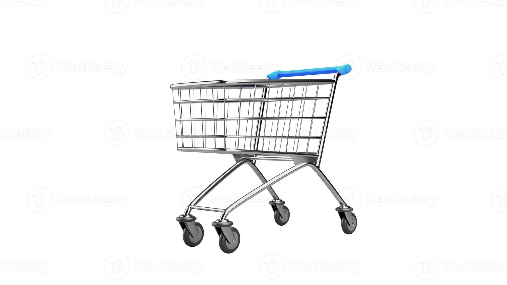 3D rendering Shopping cart isolate white background photo