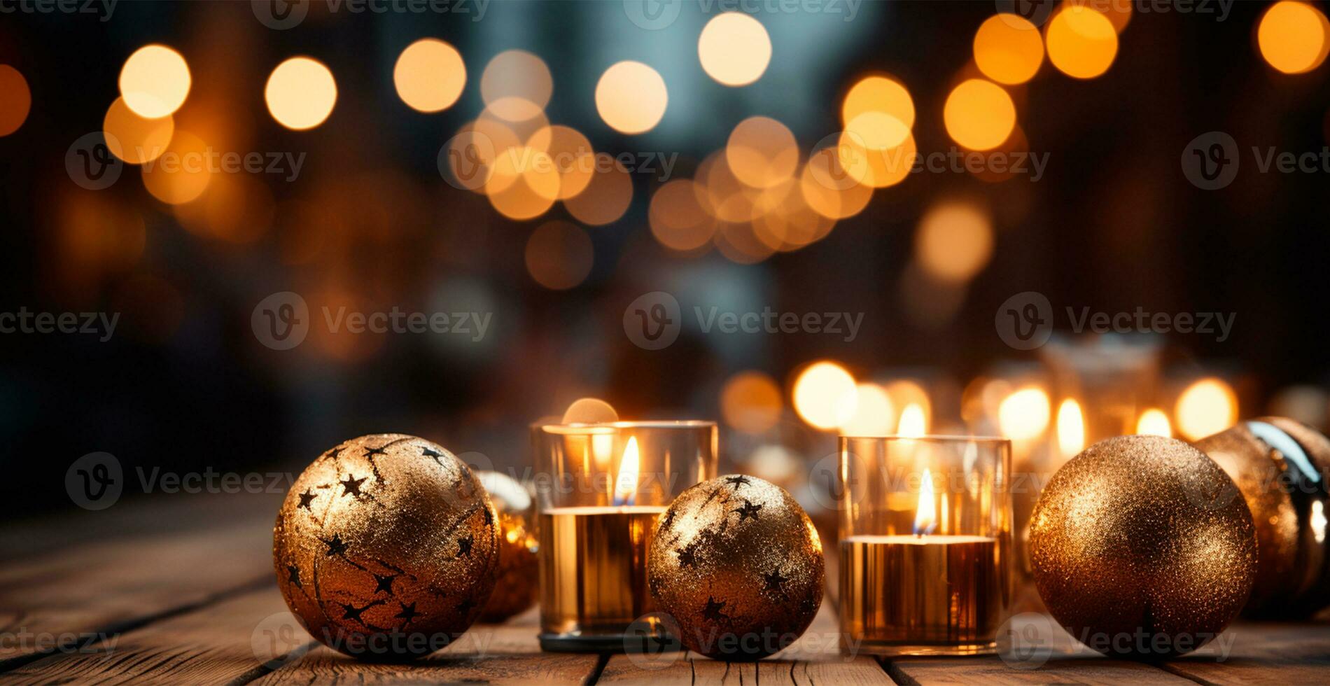 Navidad ardiente vela, borroso bokeh fondo, nuevo año - ai generado imagen foto