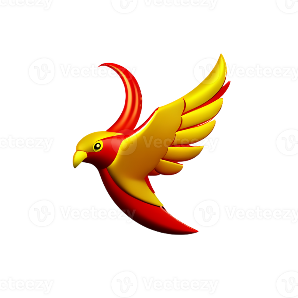phoenix 3d rendering icon illustration png