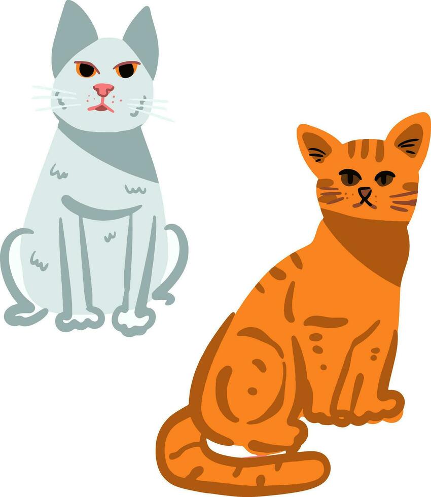 two cat design for template. vector