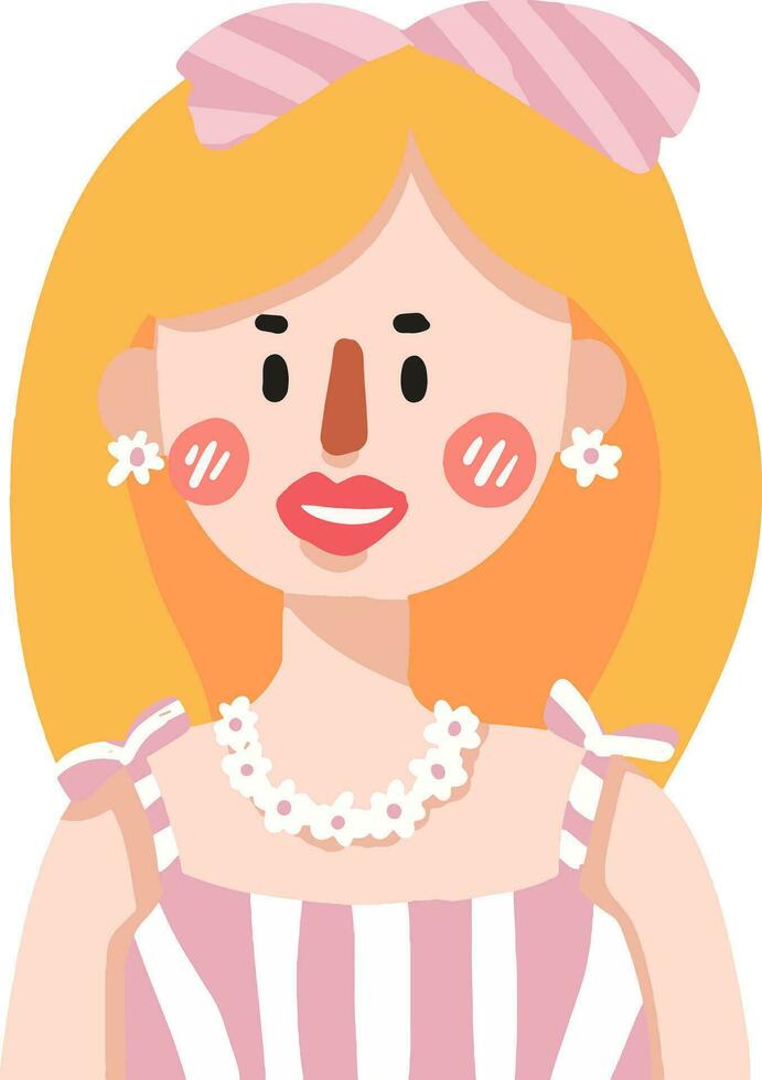 hand drawn cute girl design vector