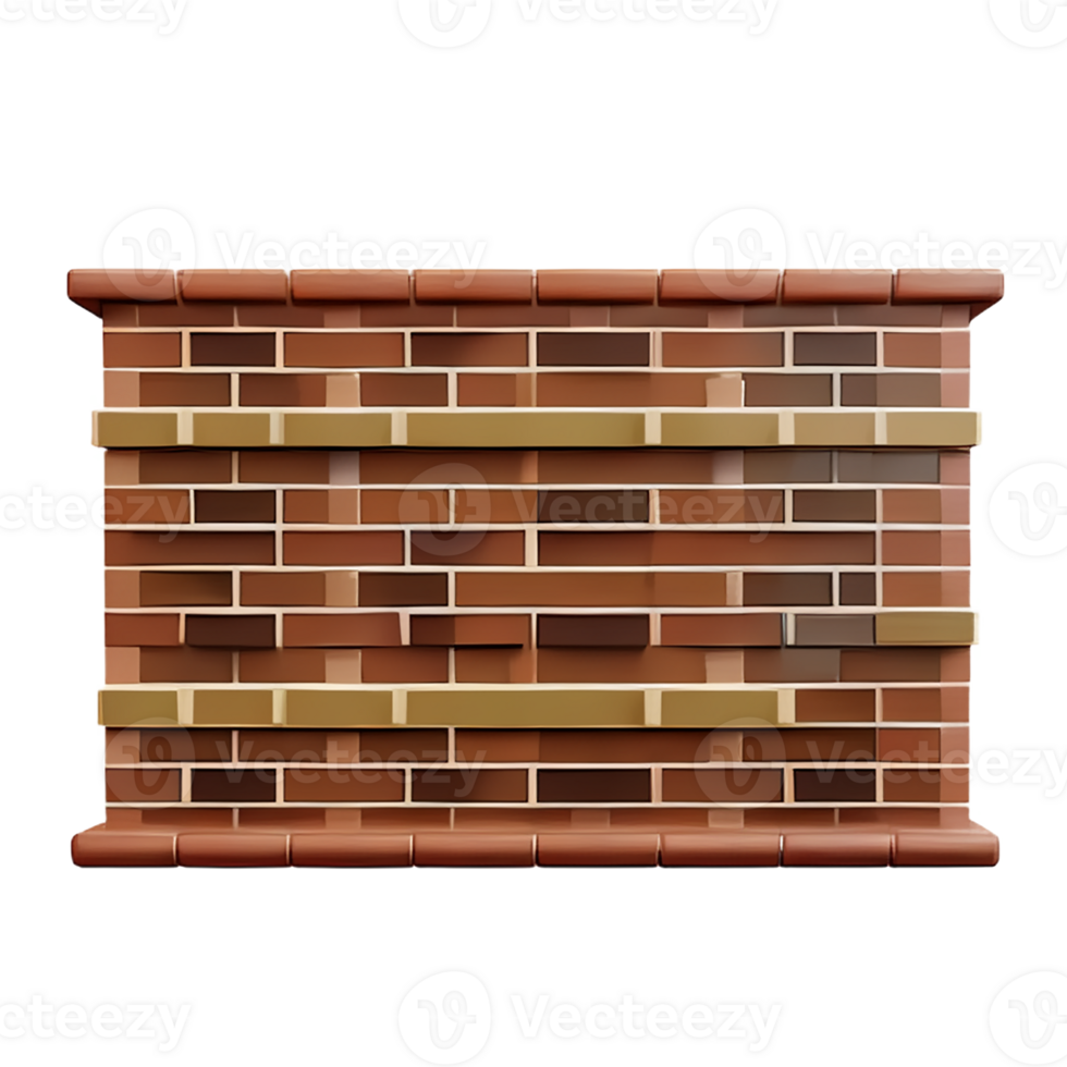 brick wall 3d rendering icon illustration png