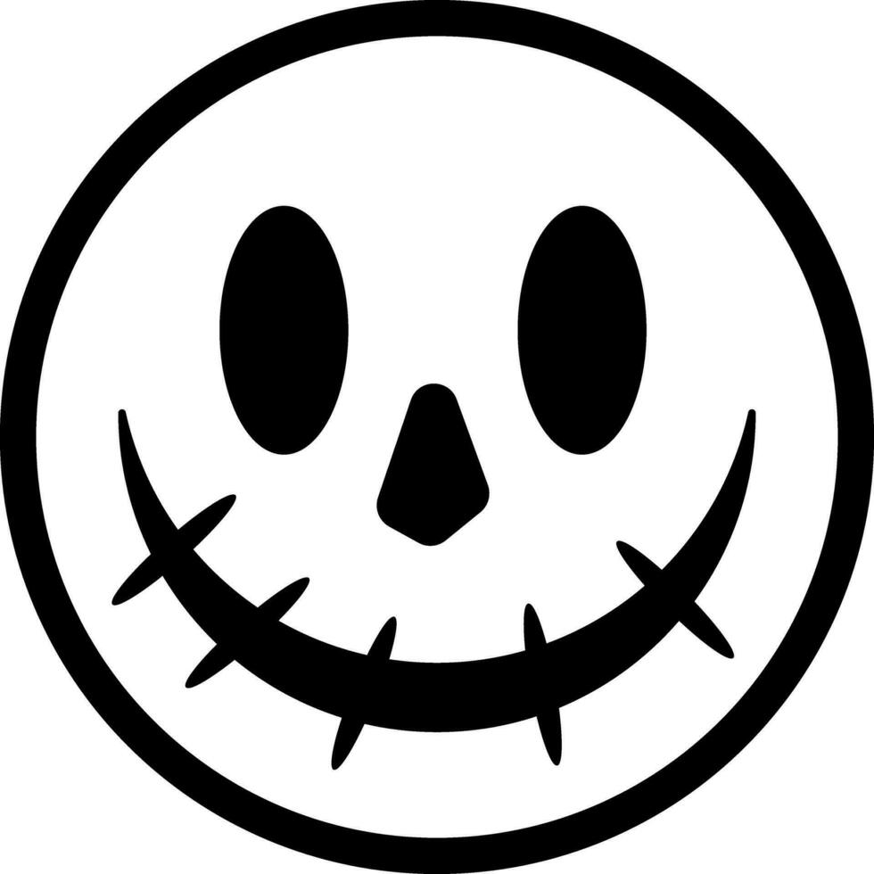 scary face emoticon of halloween vector