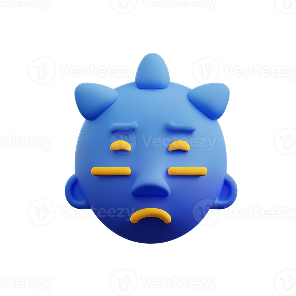 stress face 3d rendering icon illustration png