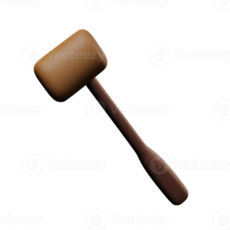 hammer 3d rendering icon illustration png