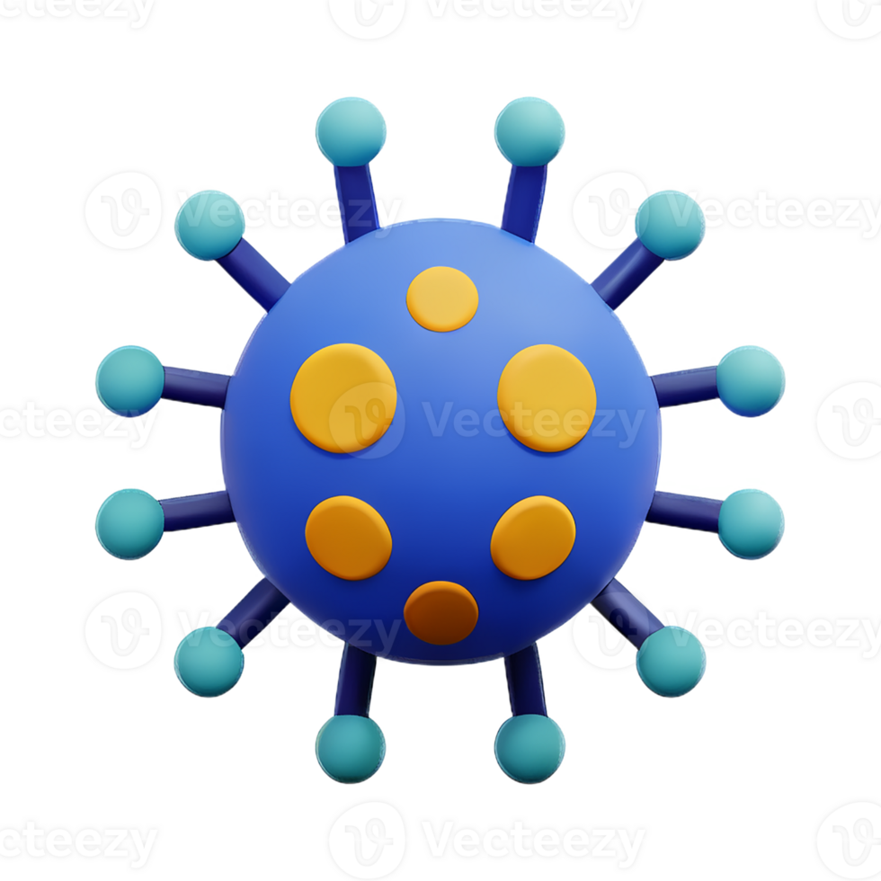 virus 3d rendering icon illustration png