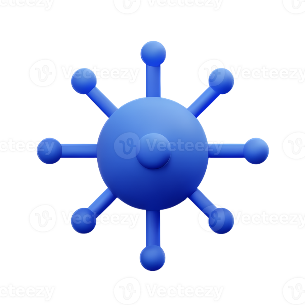 virus 3d rendering icon illustration png