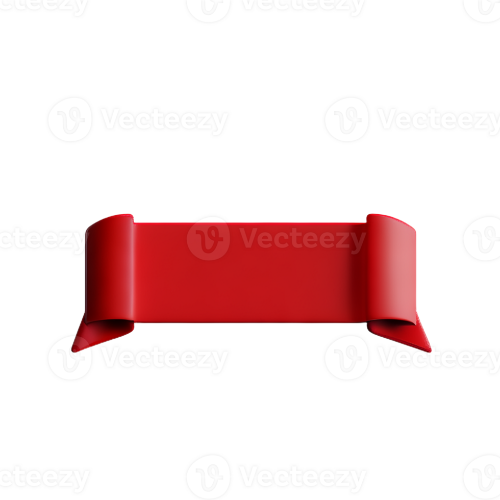 red ribbon 3d rendering icon illustration png