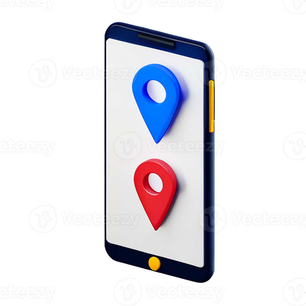 map 3d rendering icon illustration png