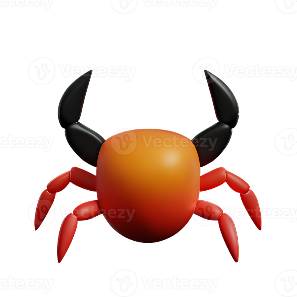 crab 3d rendering icon illustration png