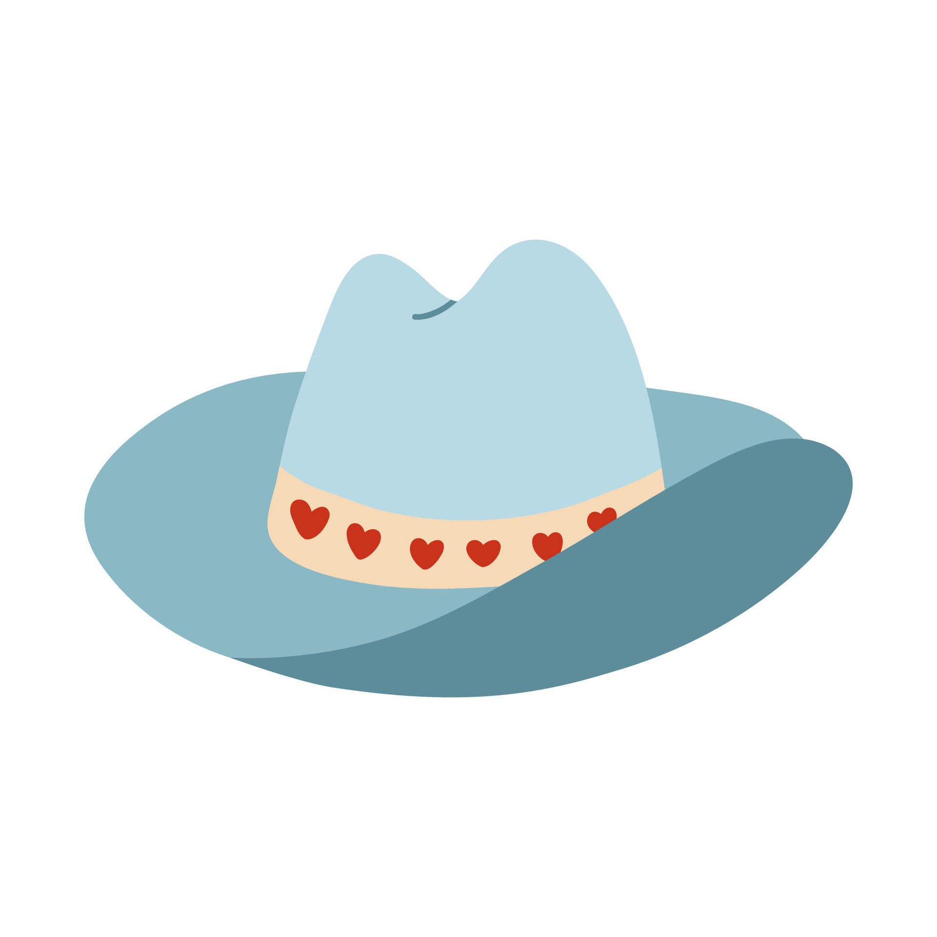 linda mano dibujado vaquera sombrero. alguacil niña sombrero con