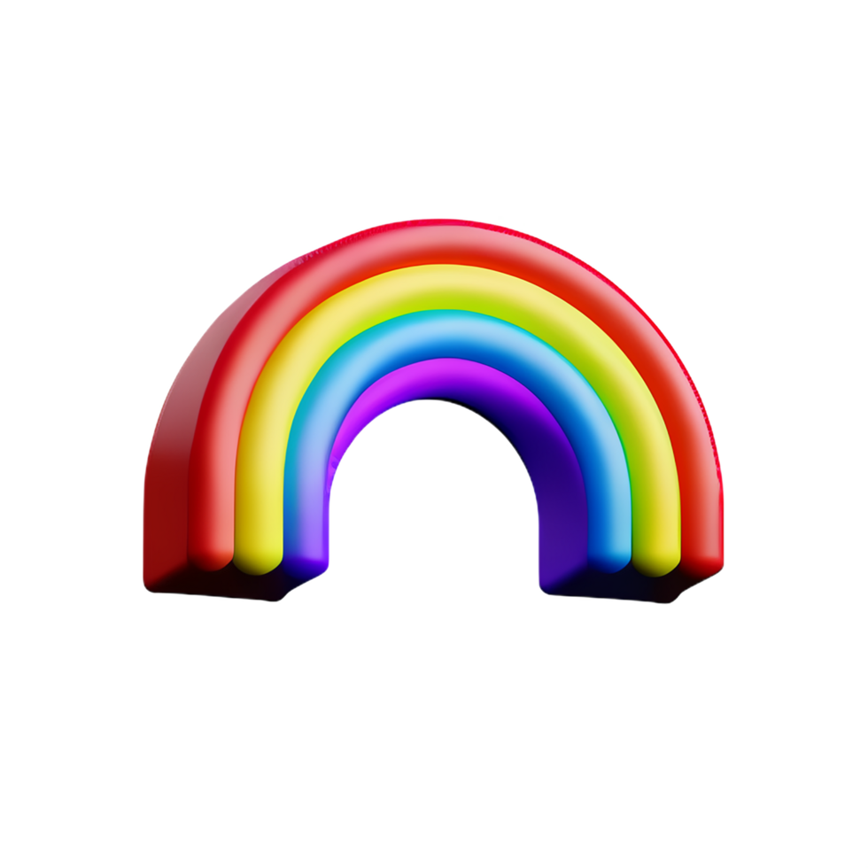 boho rainbow 3d rendering icon illustration png