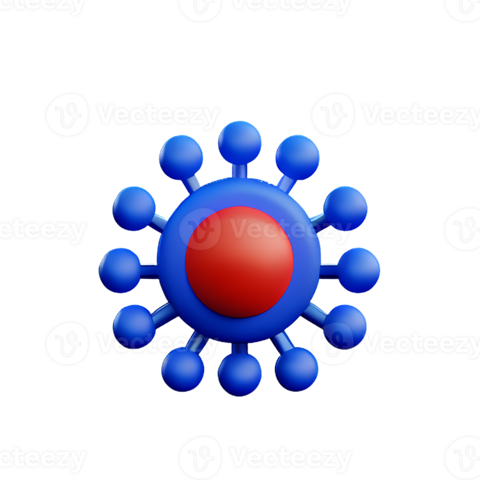 virus 3d le rendu icône illustration png