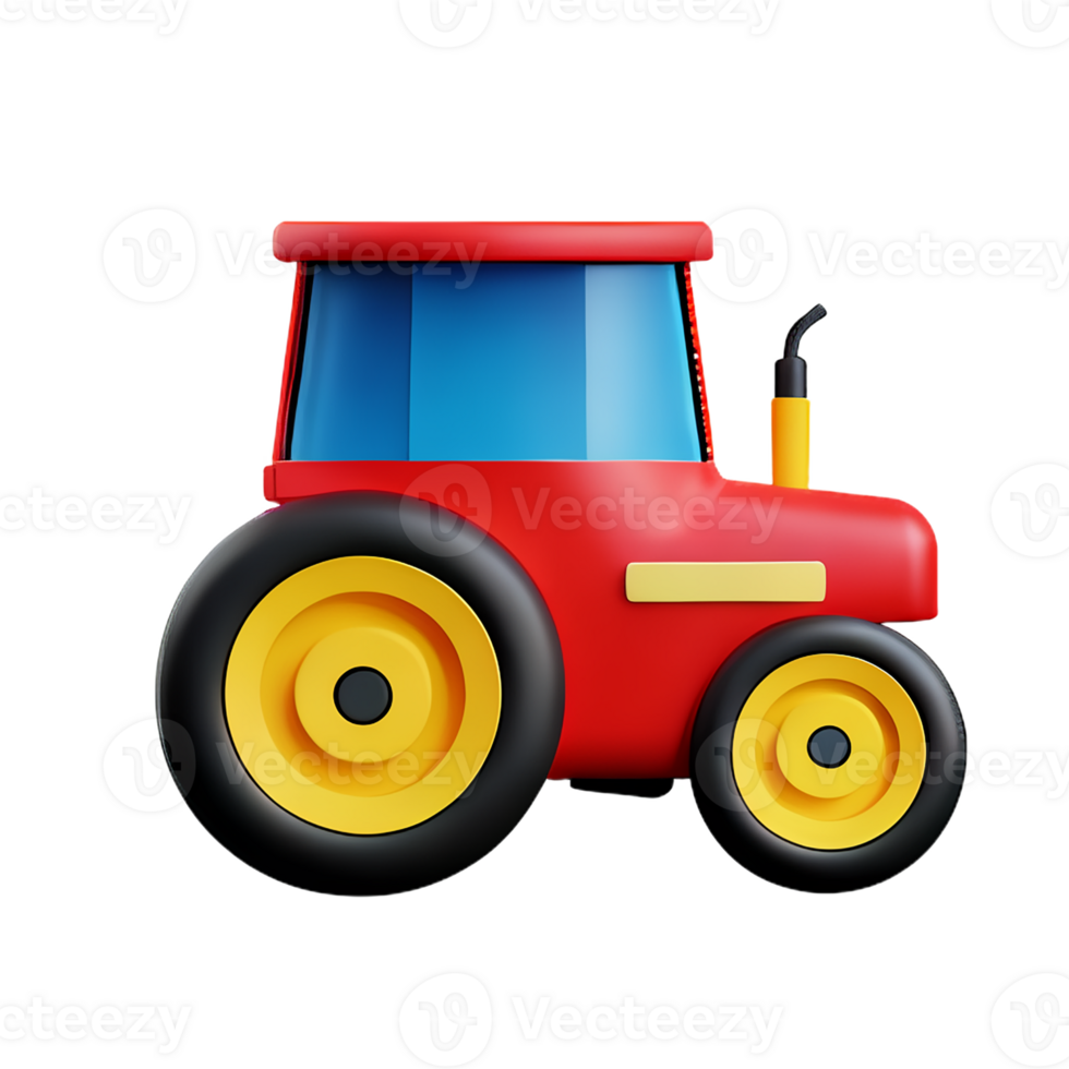 tractor 3d rendering icon illustration png