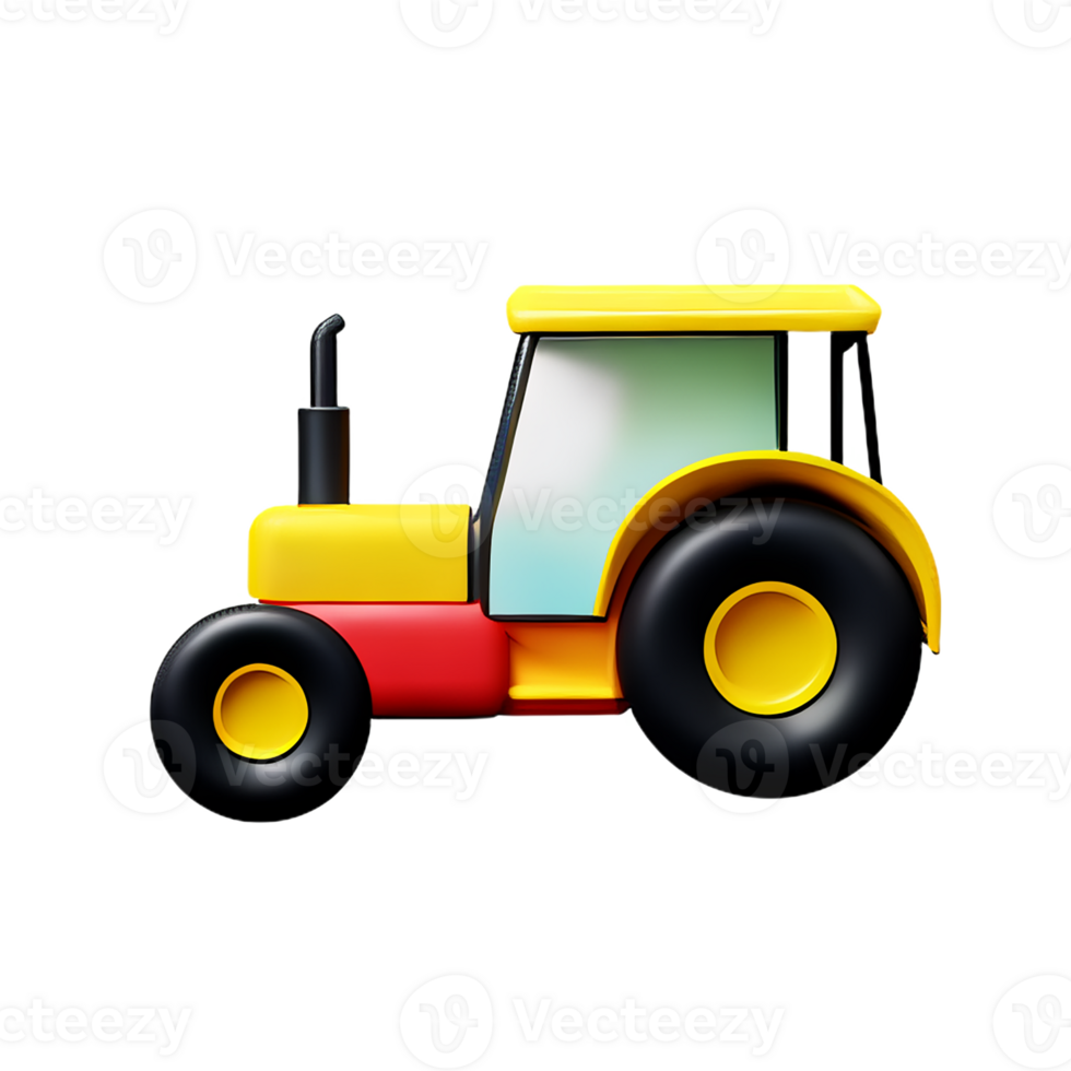 tractor 3d rendering icon illustration png