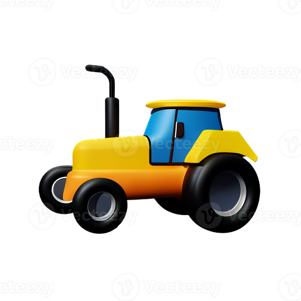 tractor 3d rendering icon illustration png