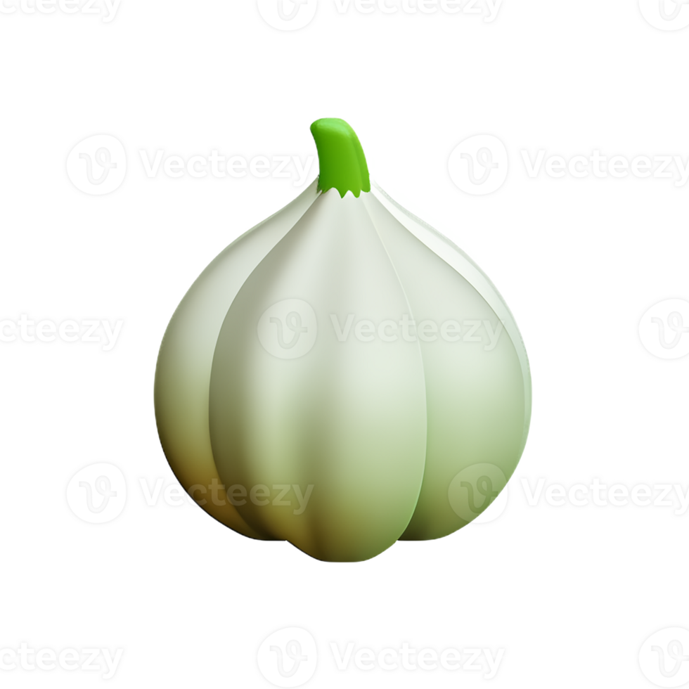 garlic 3d rendering icon illustration png