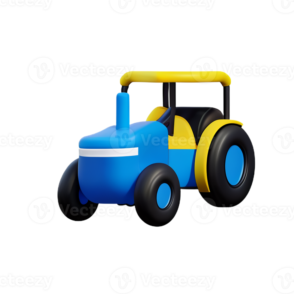 tractor 3d rendering icon illustration png