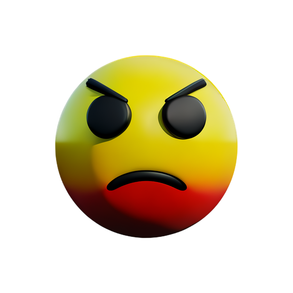 angry face 3d rendering icon illustration png