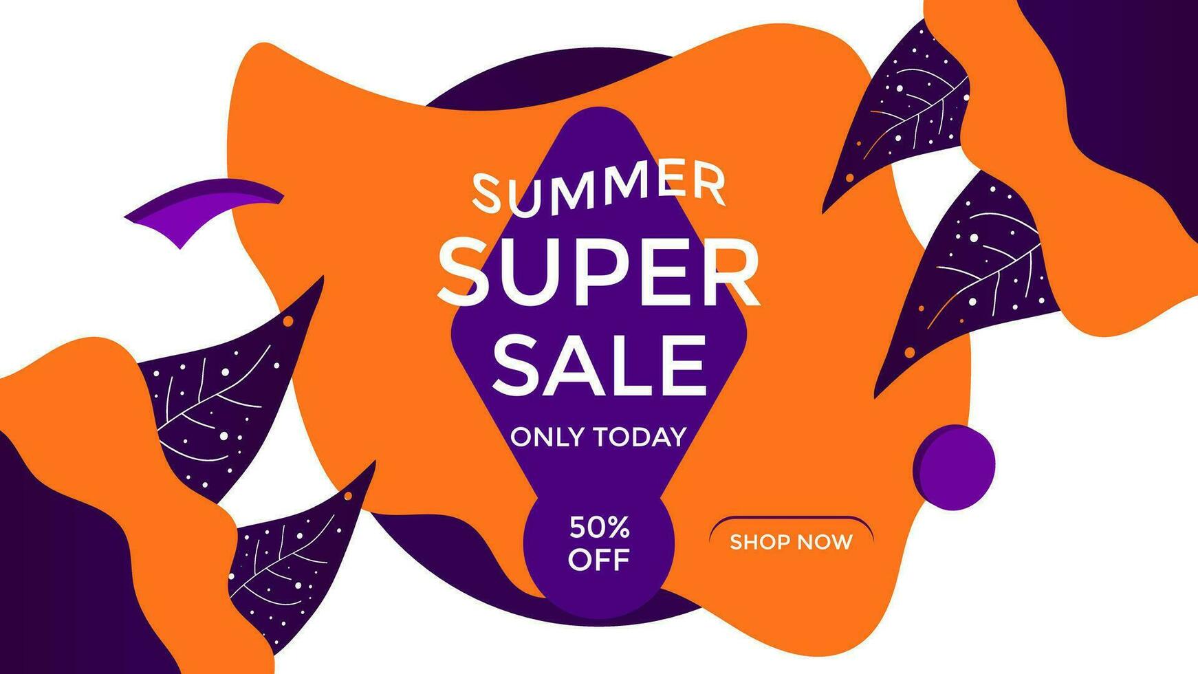 ILLUSTRATION SUMMER SALE BANNER TEMPLATES DESIGN. BACKGROUND SUPER SALE WITH 3D ELEMENTS VECTOR